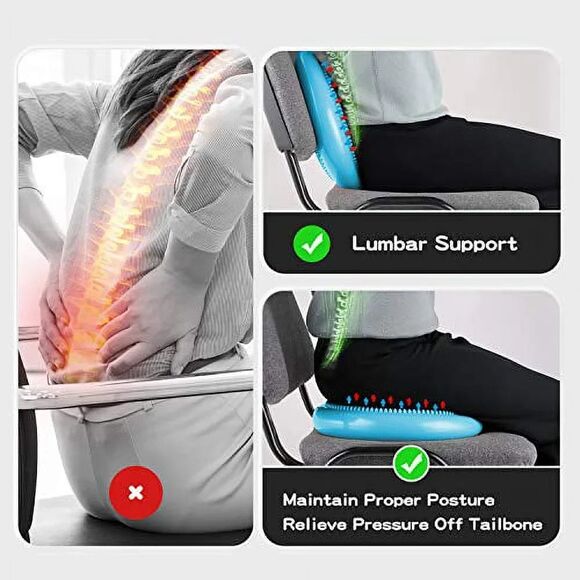 Trideer Inflatable Wobble Cushion Seating Extra Thick Core Balance Disc Wiggle - Picture 2 of 6